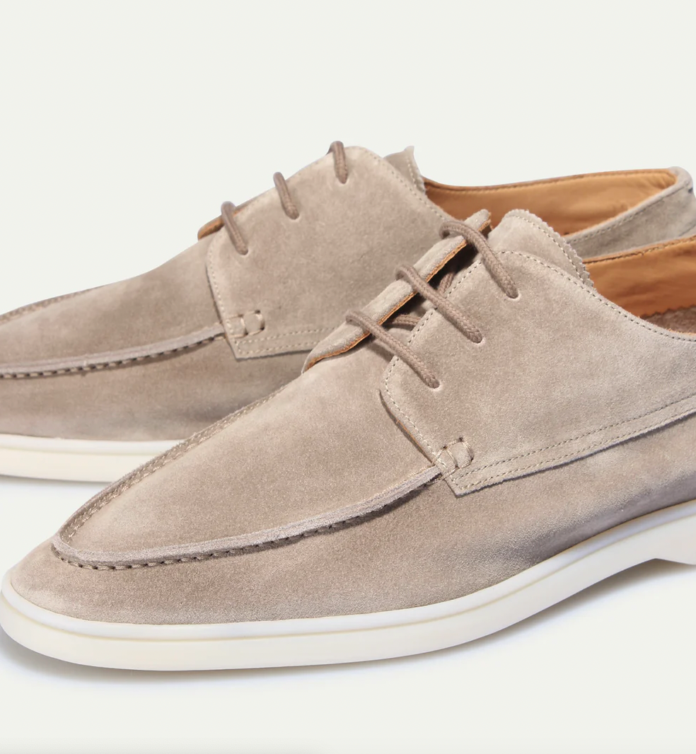 Men's Apron Toe Lace Up Loafer Shoes – Moc Toe Sneaker Sole Smart Casual