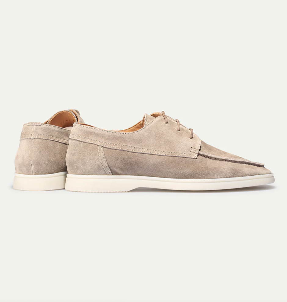 Men's Apron Toe Lace Up Loafer Shoes – Moc Toe Sneaker Sole Smart Casual