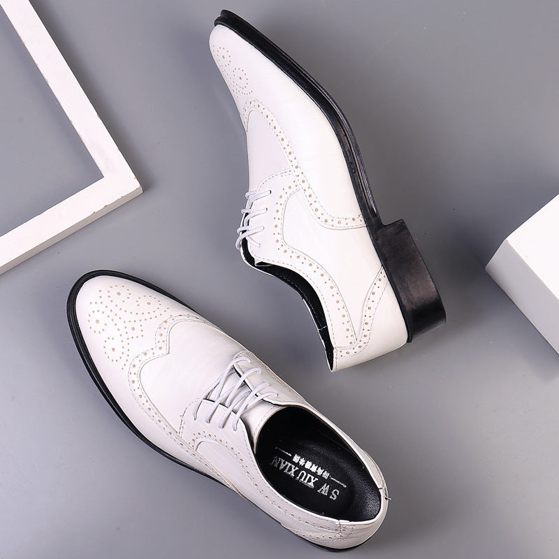 Men's Brogue Wingtip Oxford Dress Shoes – Lace Up Perforated Formal Office