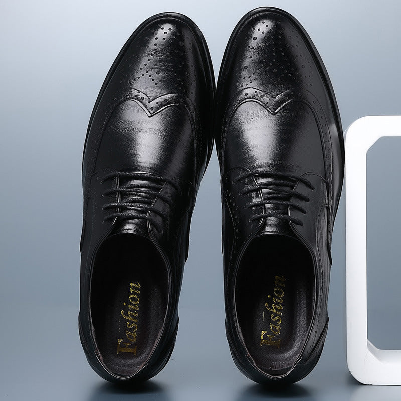 Men's Brogue Wingtip Oxford Dress Shoes – Lace Up Perforated Formal Office