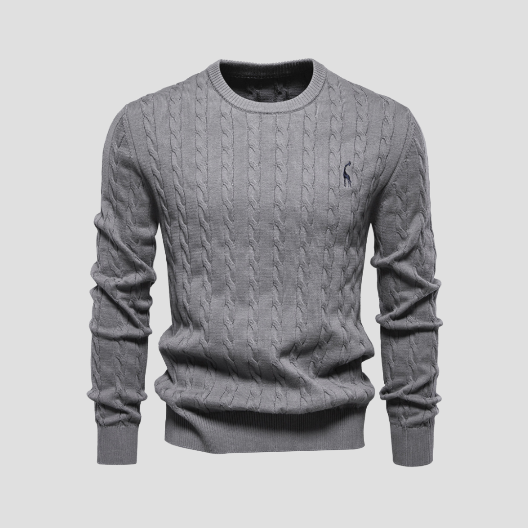 Men's Cable Knit Crew Neck Sweater – Long Sleeve Smart Casual Everyday Wear