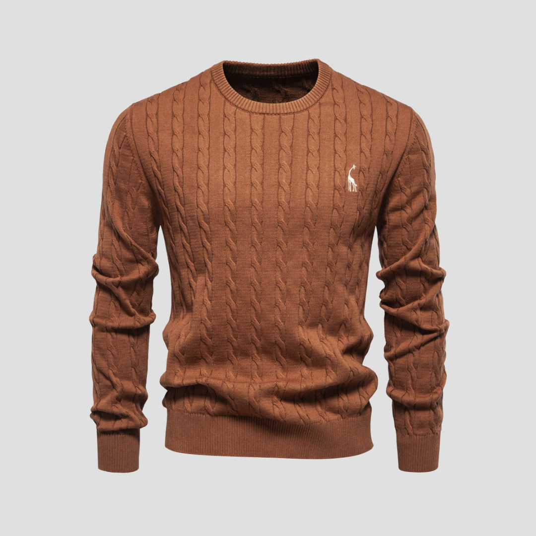 Men's Cable Knit Crew Neck Sweater – Long Sleeve Smart Casual Everyday Wear