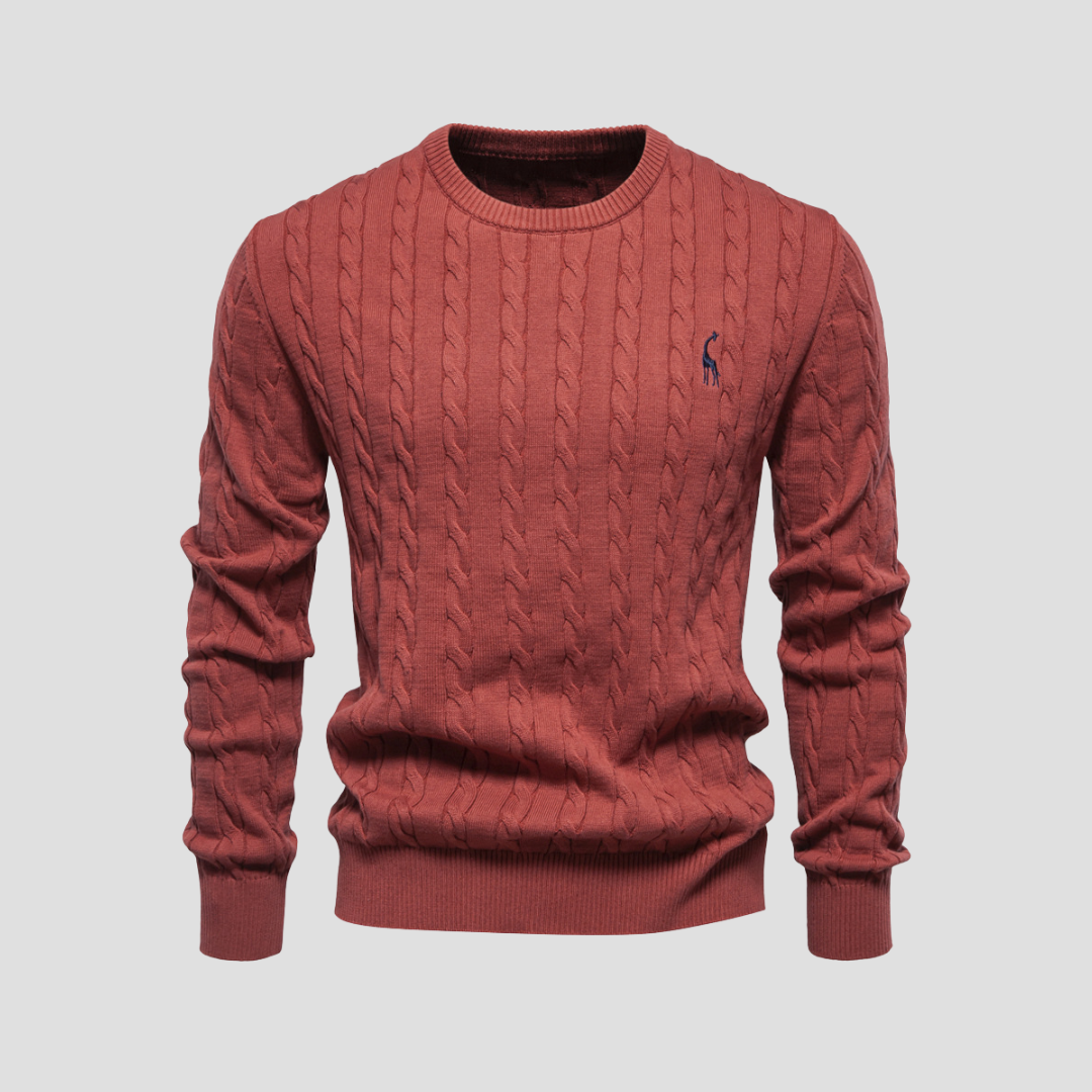 Men's Cable Knit Crew Neck Sweater – Long Sleeve Smart Casual Everyday Wear
