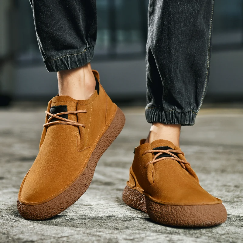 Men's Casual Suede Lace Up Ankle Shoes – Low Top Chukka Outdoor