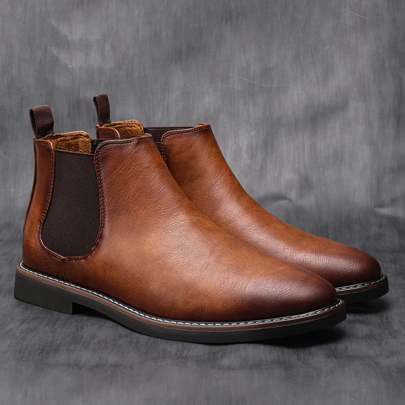 Men's Chelsea Ankle Boots – Pull Tab Slip On Smart Casual Dress Boot