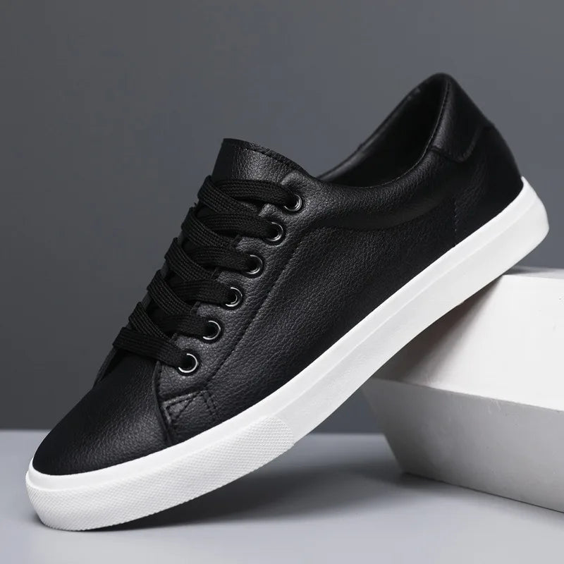 Men's Classic Low Top Sneakers – Lace Up Two Tone Round Toe Casual Shoes