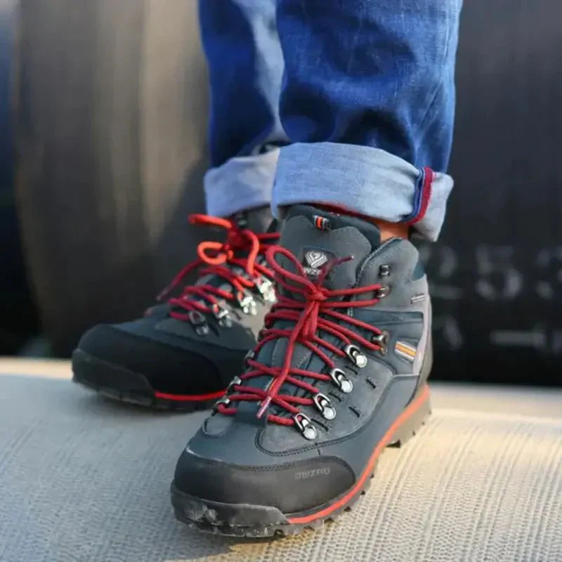 Men's High Top Lace Up Hiking Shoes – Closed Toe Ankle Boot Outdoor Trail