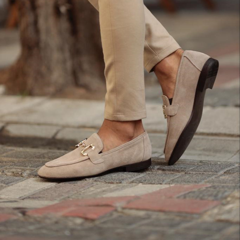 Men's Horsebit Slip-On Loafers – Round Toe Flat Heel Smart Casual Shoes