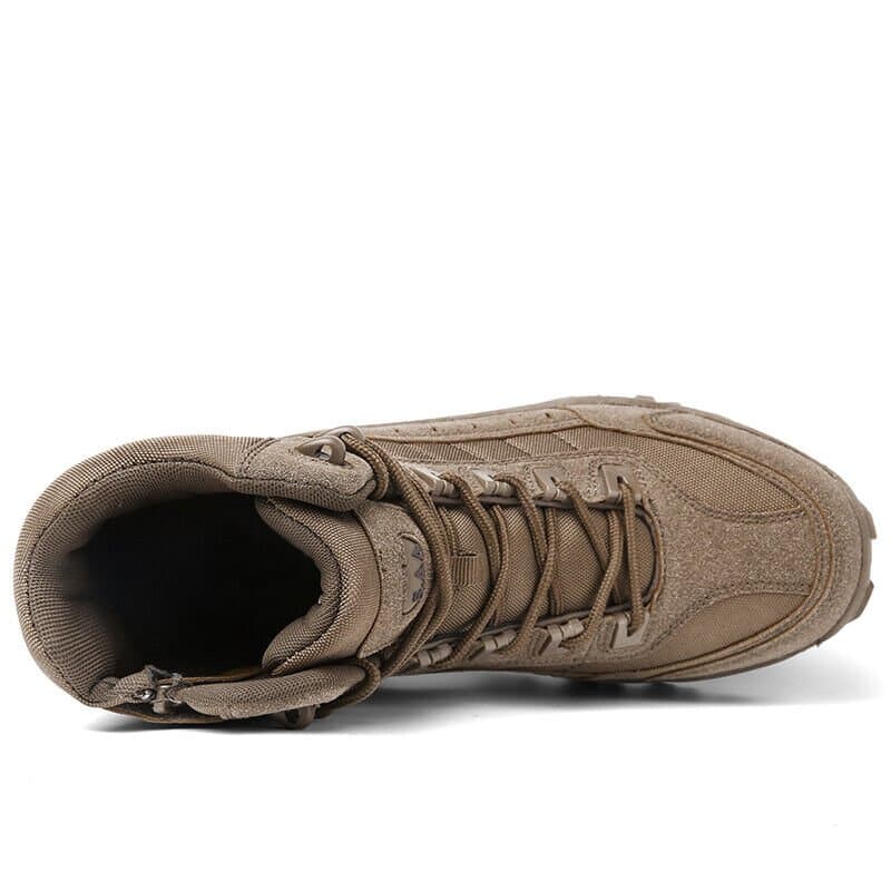 Men's Lace-Up Tactical Slip Resistant Work Boots – Side Zip Outdoor Hiking