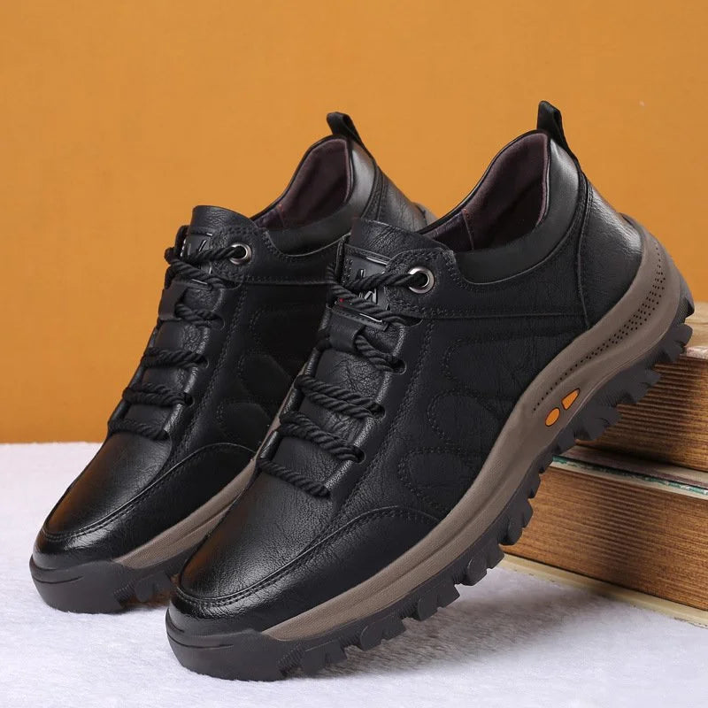 Men's Low Top Casual Shoes – Lace Up Round Toe Chunky Outsole Everyday