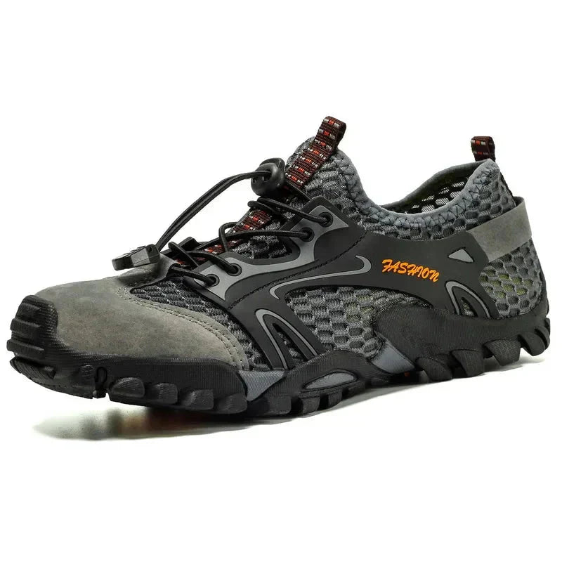 Men's Low Top Mesh Hiking Shoes – Lace Up Closed Toe Trail Sneaker
