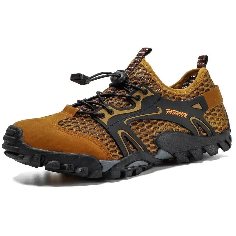 Men's Low Top Mesh Hiking Shoes – Lace Up Closed Toe Trail Sneaker