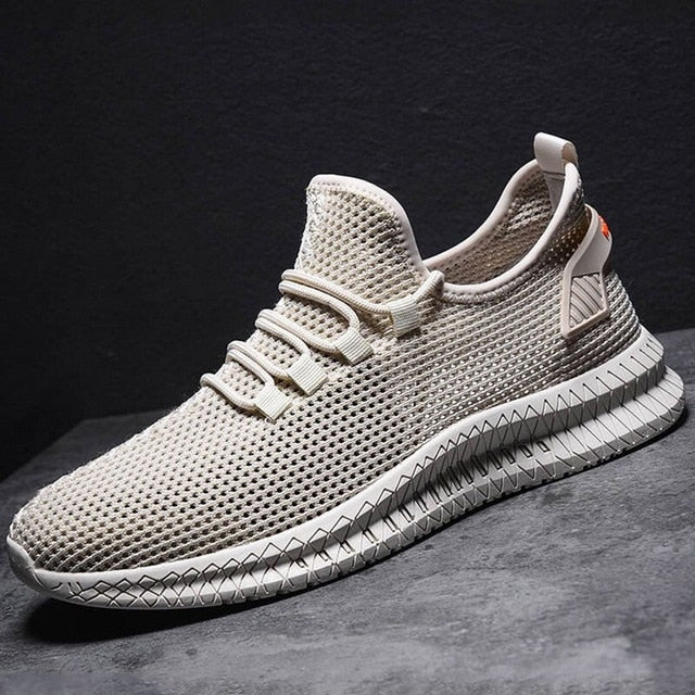 Men's Low Top Mesh Sneakers – Lace Up Knit Upper Casual Athletic Shoes
