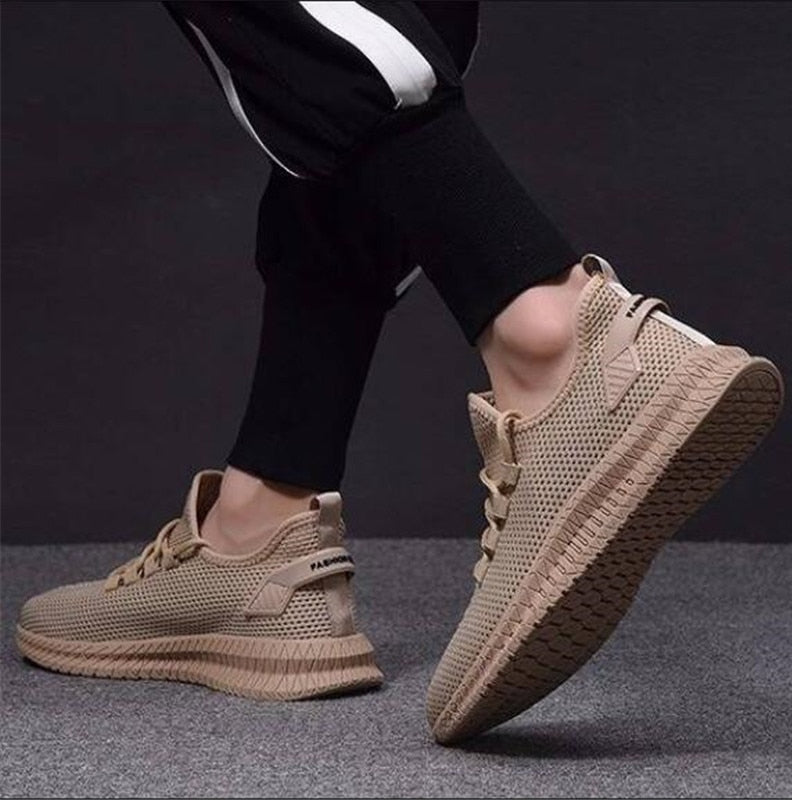 Men's Low Top Mesh Sneakers – Lace Up Knit Upper Casual Athletic Shoes