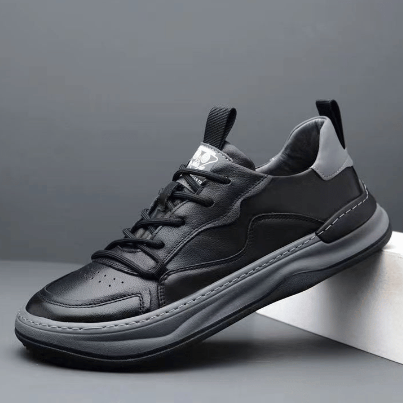 Men's Low Top Sneakers – Lace Up Contrast Detail Round Toe Casual Shoes