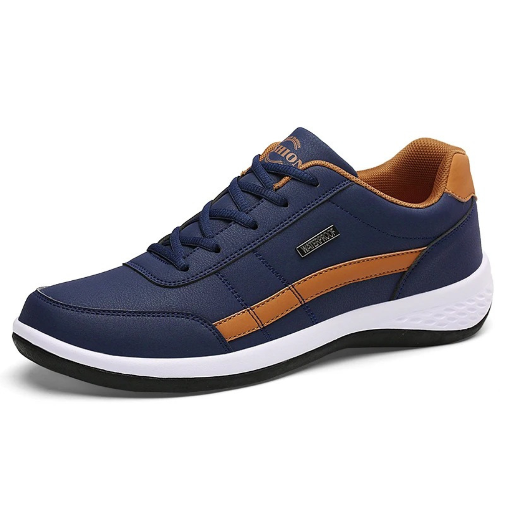 Men's Low Top Sneakers – Lace Up Contrast Panel Round Toe Everyday