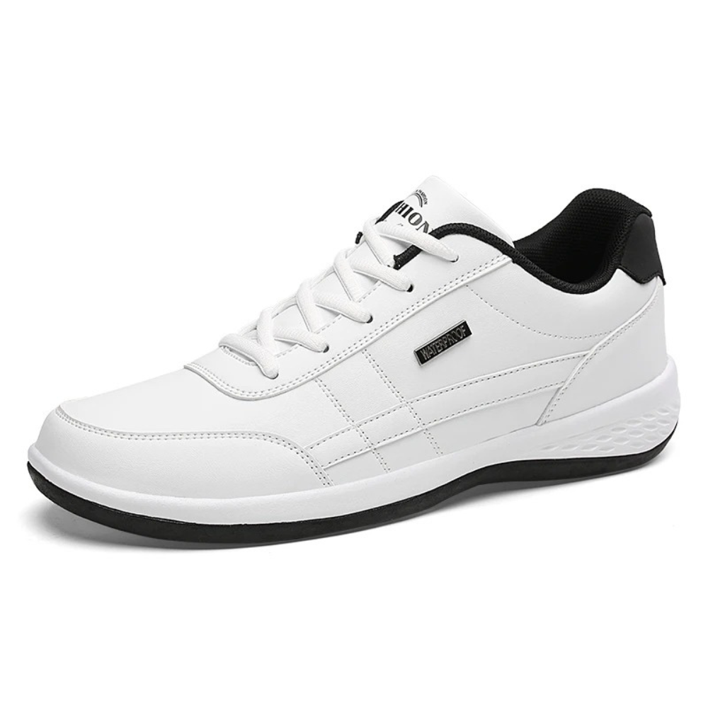 Men's Low Top Sneakers – Lace Up Contrast Panel Round Toe Everyday