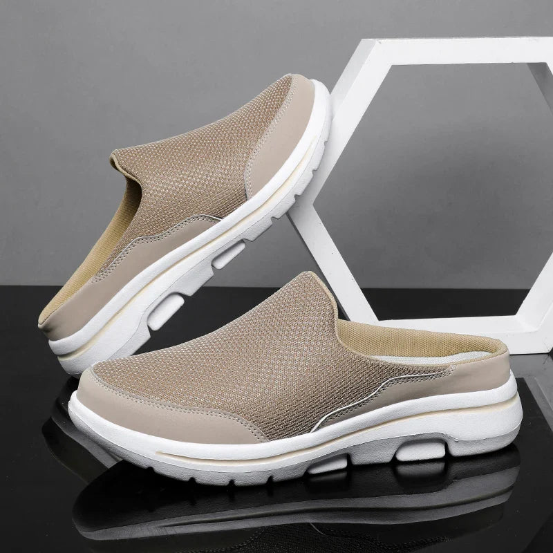 Men's Mesh Closed Toe Slip On Mule – Chunky Sole Backless Casual Sandal