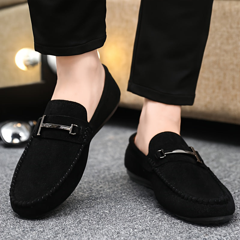 Men's Moccasin Slip On Loafers – Penny Strap Accent Round Toe Smart Casual