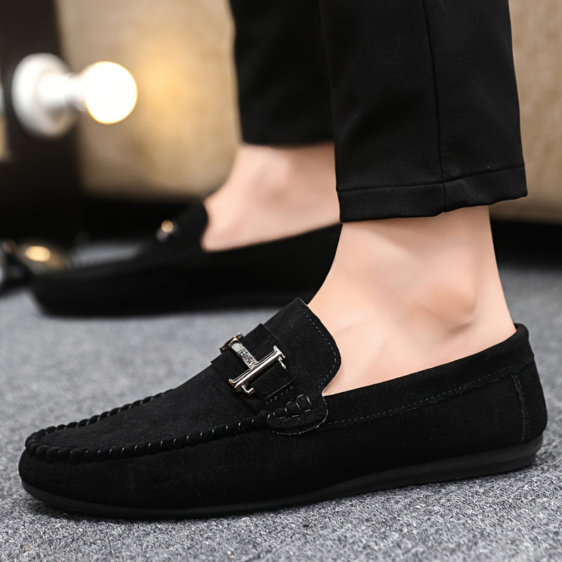 Men's Moccasin Slip On Loafers – Penny Strap Accent Round Toe Smart Casual