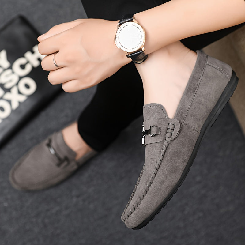Men's Moccasin Slip On Loafers – Penny Strap Accent Round Toe Smart Casual