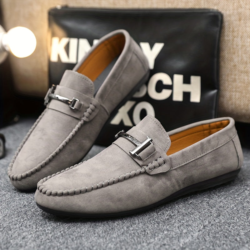 Men's Moccasin Slip On Loafers – Penny Strap Accent Round Toe Smart Casual