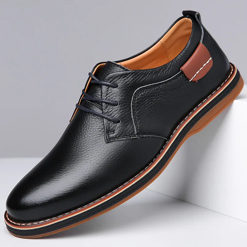 Men's Round Toe Derby Dress Shoes – Lace Up Low Top Smart Casual Office