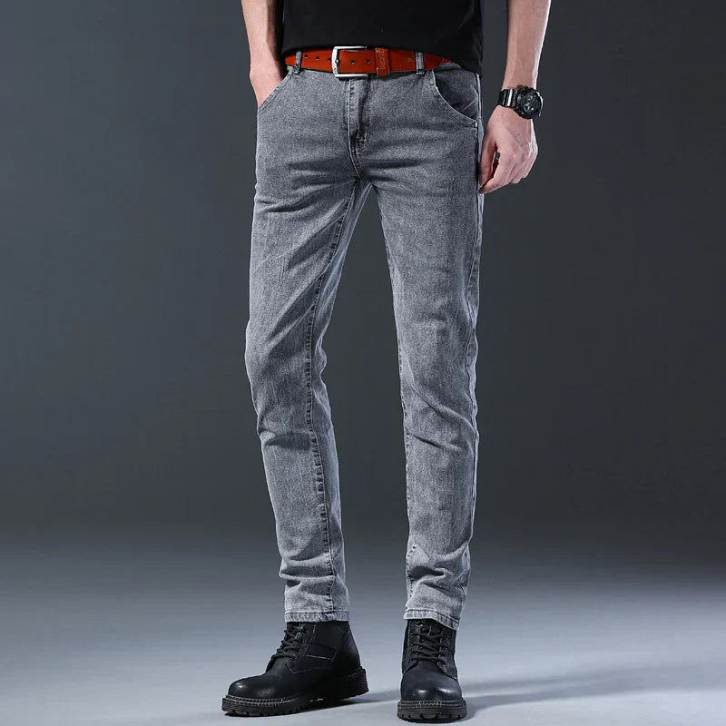 Men's Skinny Fit Stretch Denim Jeans – Five Pocket Tapered Ankle Everyday Casual