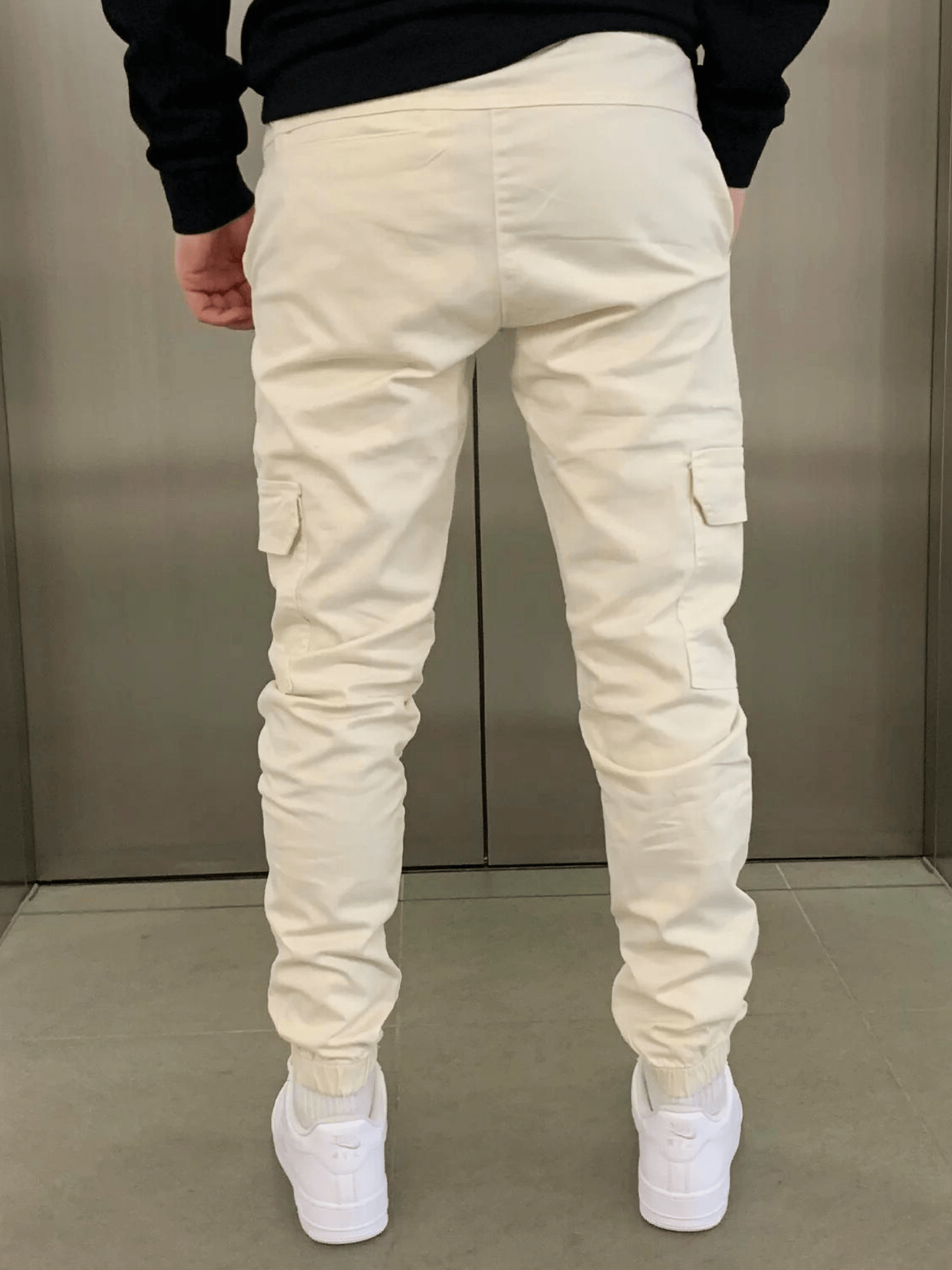 Men's Slim Fit Cargo Pants – Drawstring Waist Ribbed Cuff Jogger Casual