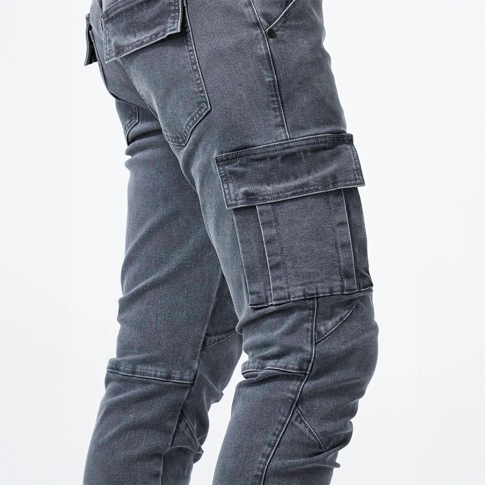 Men's Slim Fit Cargo Pants – Side Flap Pockets Tapered Leg Street Casual