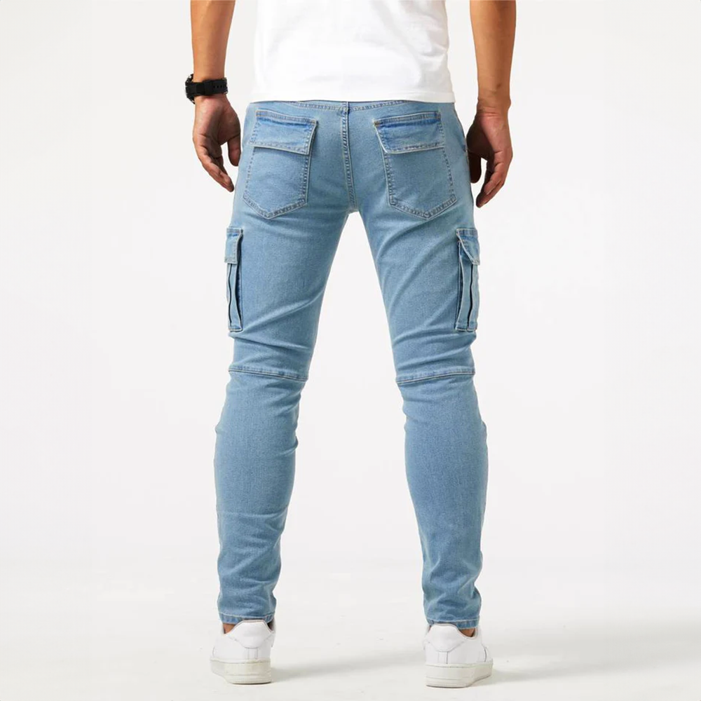 Men's Slim Fit Cargo Pants – Side Flap Pockets Tapered Leg Street Casual