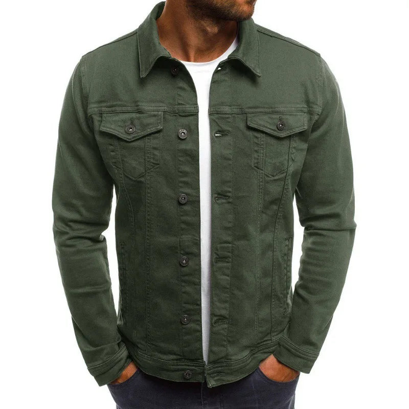 Men's Slim Fit Denim Jacket – Button Front Chest Pocket Casual Outerwear