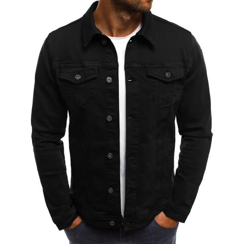 Men's Slim Fit Denim Jacket – Button Front Chest Pocket Casual Outerwear