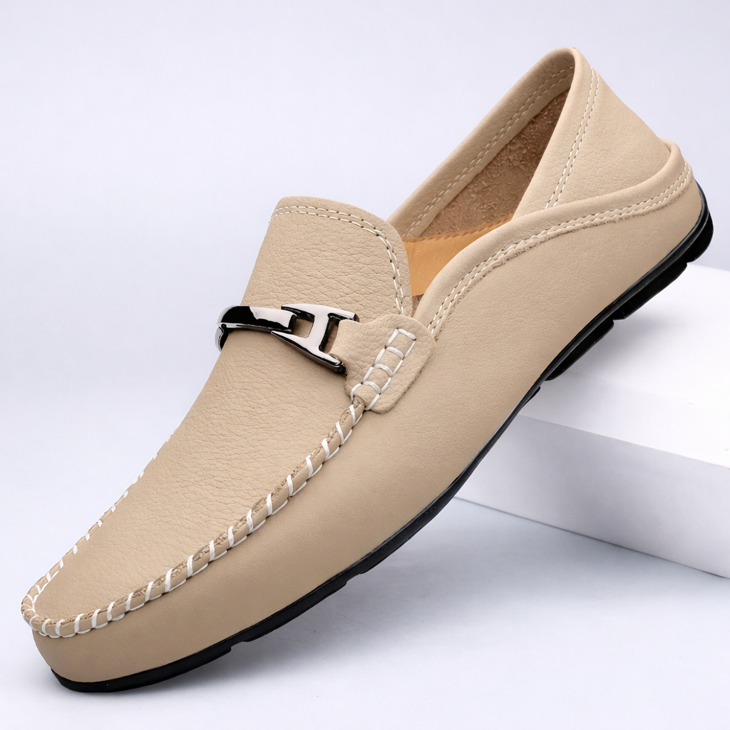 Men's Slip On Horsebit Loafers – Moccasin Stitch Round Toe Smart Casual