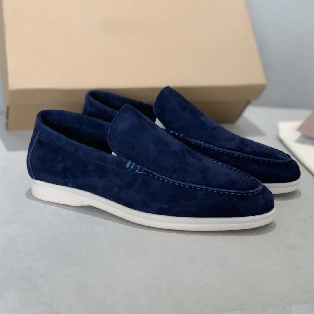 Men's Slip On Loafer Shoes – Moc Toe Suede Style Sneaker Sole Casual