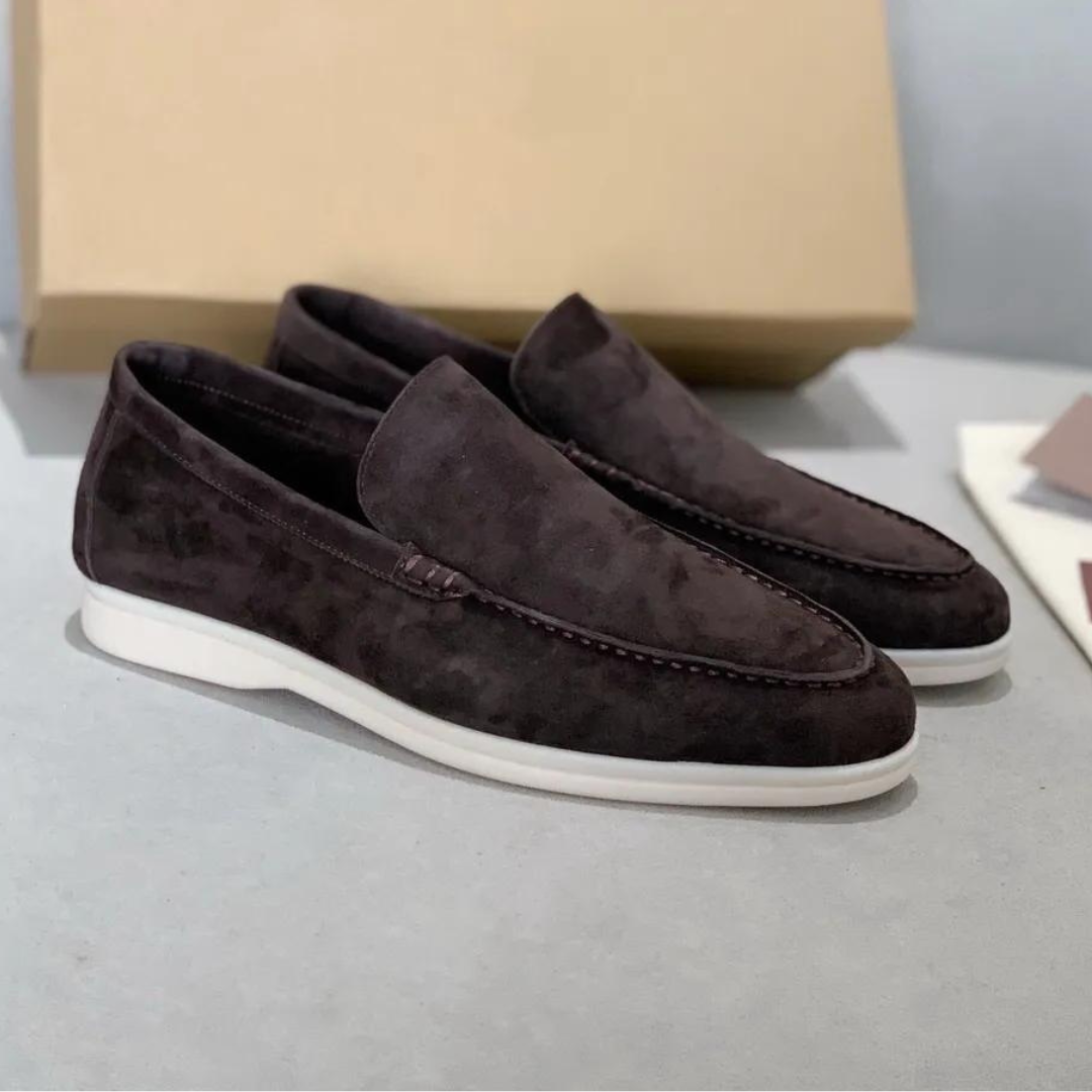 Men's Slip On Loafer Shoes – Moc Toe Suede Style Sneaker Sole Casual