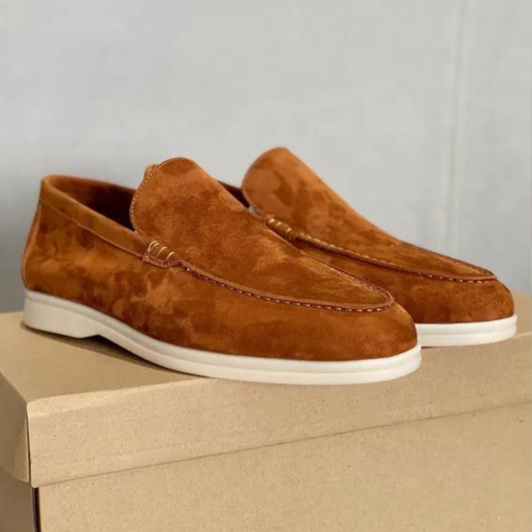 Men's Slip On Loafer Shoes – Moc Toe Suede Style Sneaker Sole Casual