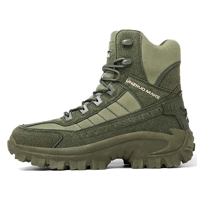 Men's Tactical Hiking Boots – Lace Up Side Zip Chunky Lug Outdoor Work