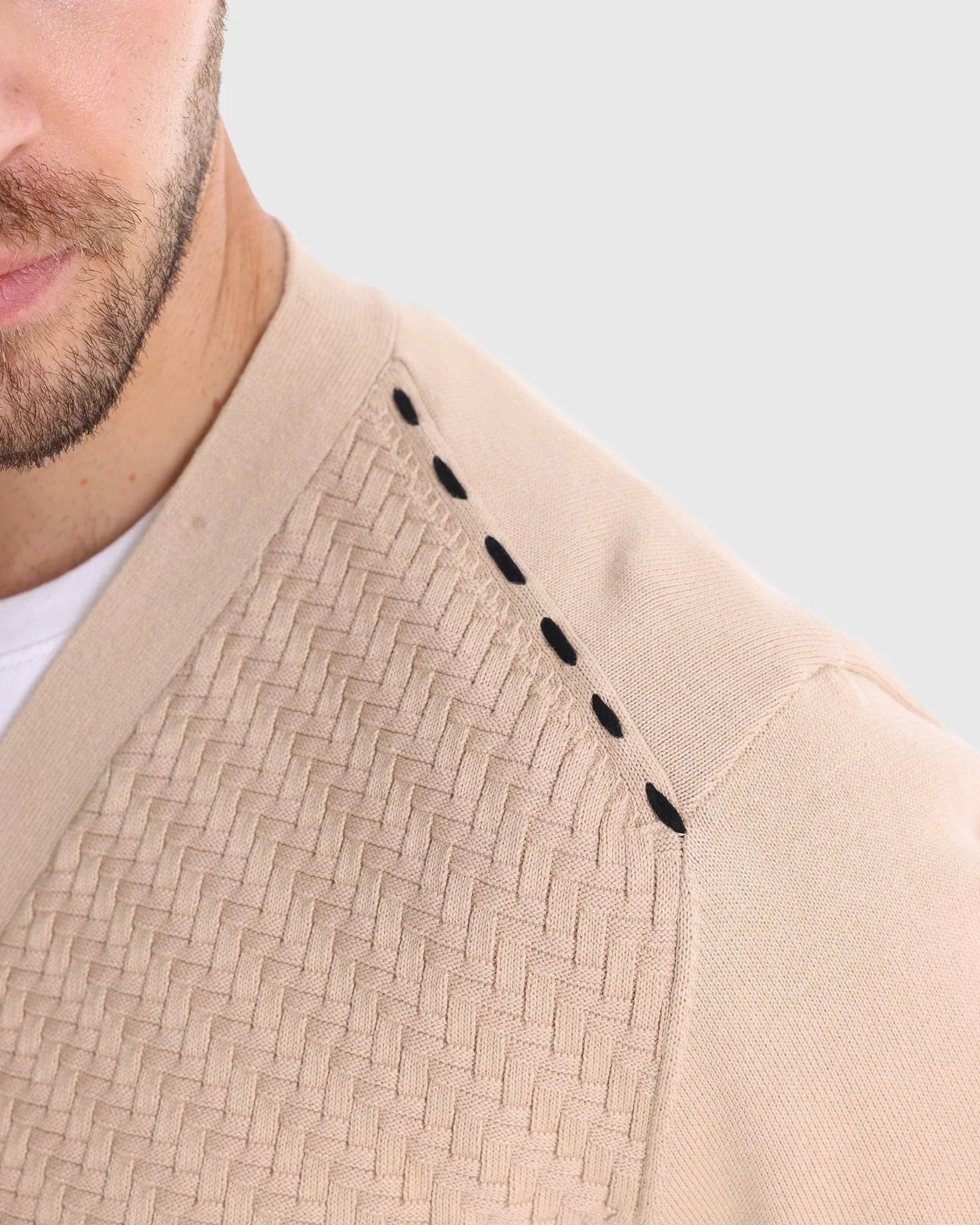 Men's Textured V Neck Button Cardigan – Long Sleeve Smart Casual Everyday Wear