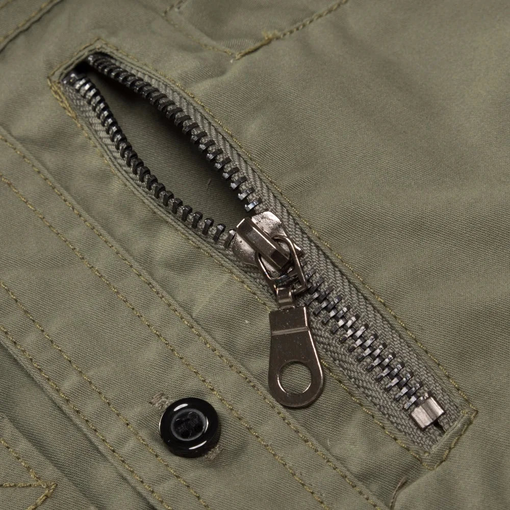 Men's Utility Solid Long Sleeve Shirt – Zip Chest Pocket Button Down Outdoor
