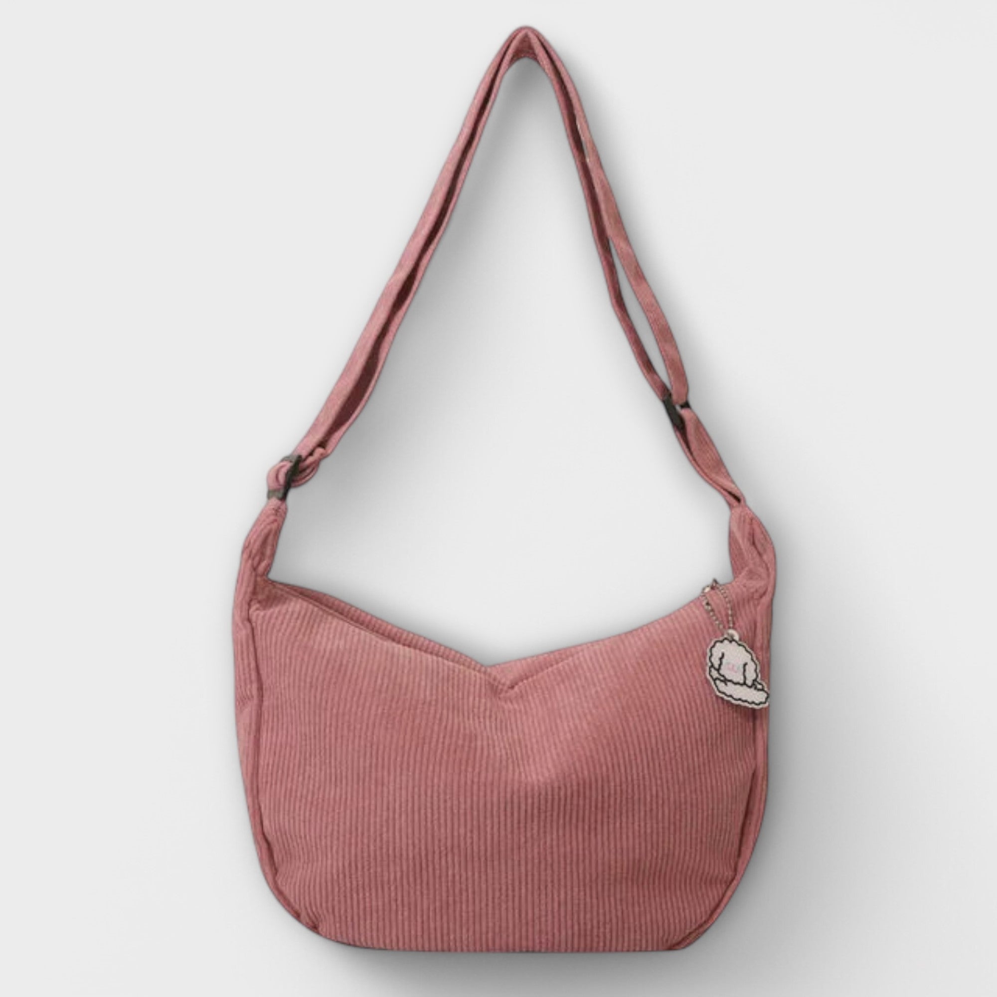 Women's Casual Ribbed Corduroy Shoulder Bag – Hobo Zip Charm Everyday