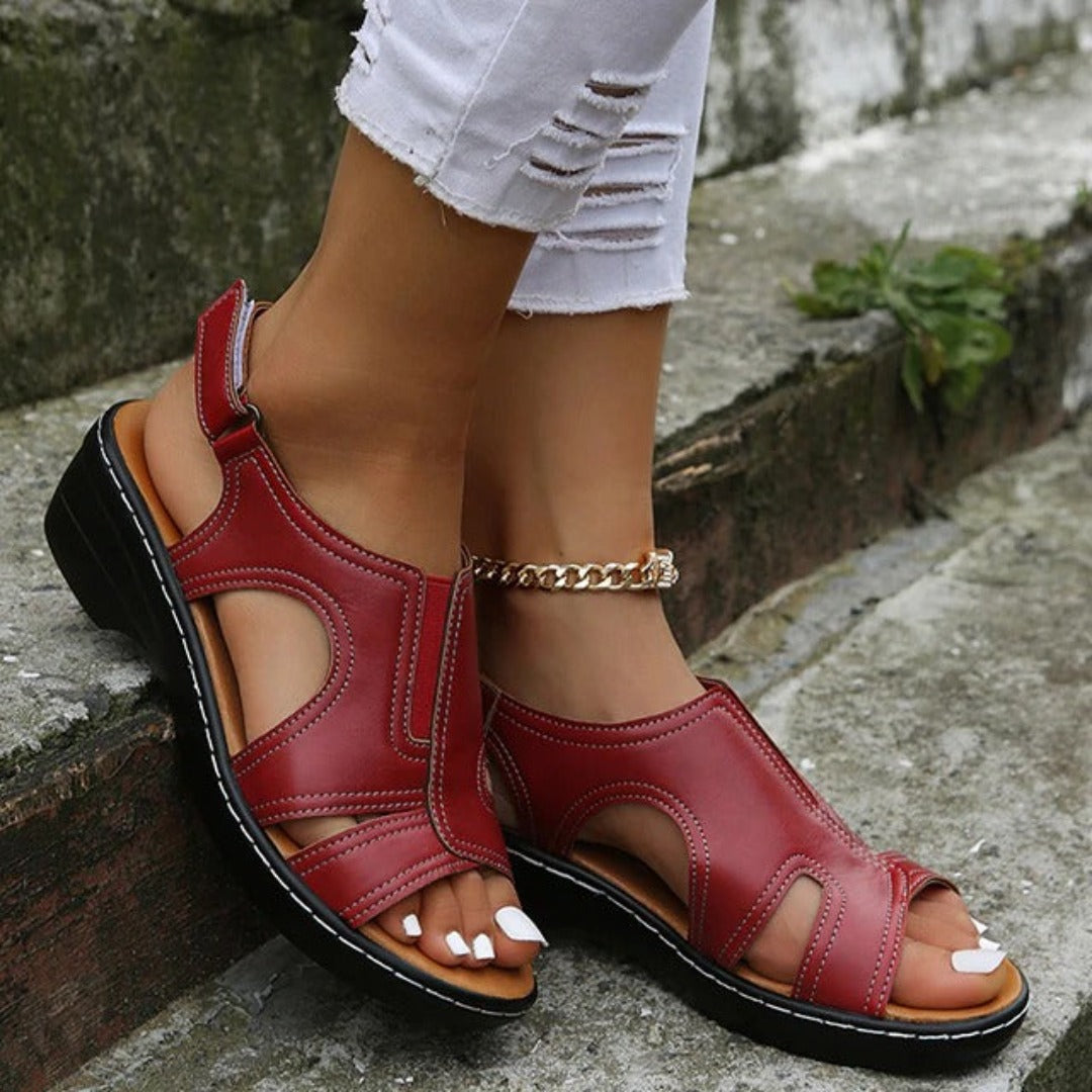 Women's Casual Solid Sandals – Peep Toe Cutout Slingback Everyday