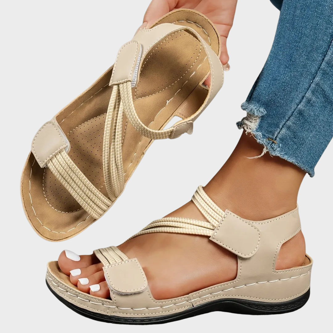 Women's Casual Wedge Sandals – Braided Band Hook Loop Open Toe Summer Walking