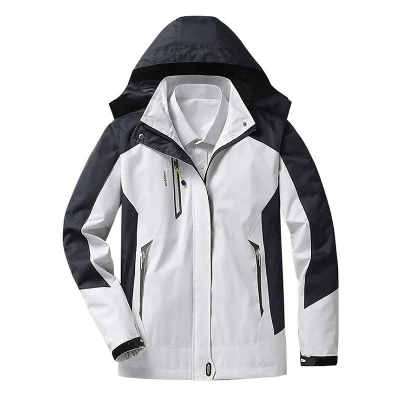 Women's Color Block Hooded Windbreaker Jacket – Zip Front Angled Pockets Outdoor