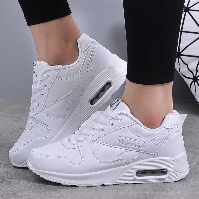 Women's Fashion Eye Graphic Sneakers – Air Cushion Sole Lace Up Casual