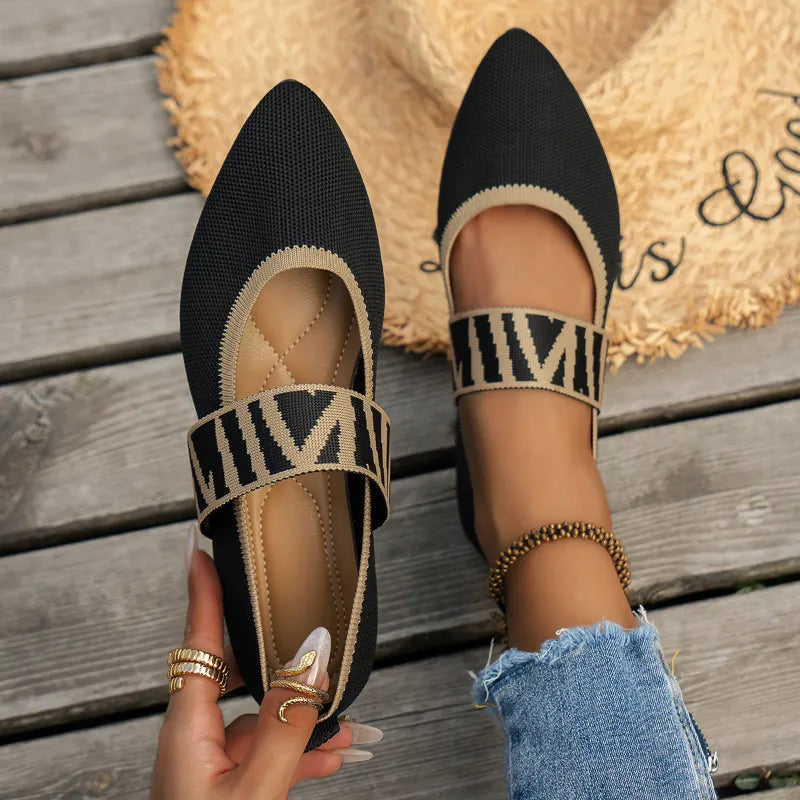 Women's Geometric Mule Shoes – Pointed Toe Instep Strap Casual Everyday