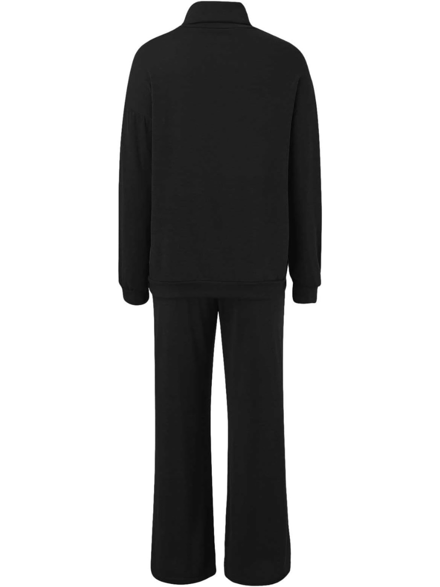 Women's Knit Turtleneck Sweater and Wide Leg Pants – Oversized Lounge 2 Piece Set