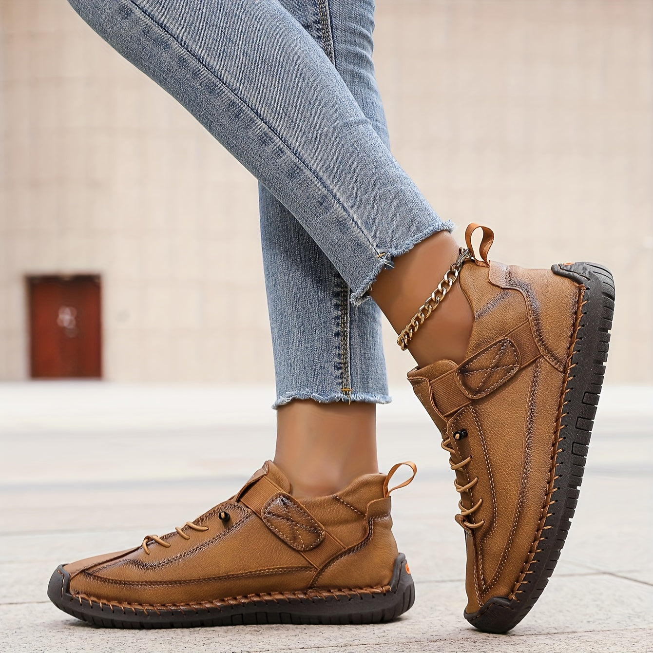 Women's Low Top Lace Up Hiking Shoes – Stitched Sole Ankle Strap Outdoor