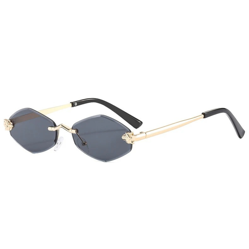 Women's Rimless Geometric Oval Sunglasses – Gradient Lens Casual Summer