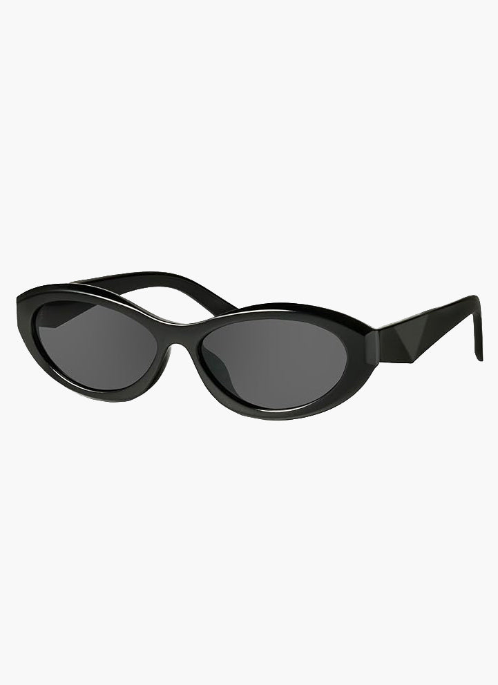 Women's Slim Oval Frame Sunglasses – Thick Rim Tinted Lens Casual